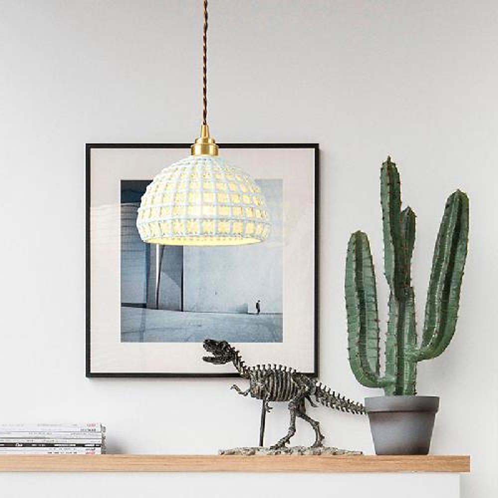 modern semi globe ceramic copper pendant light artistic pendant lighting