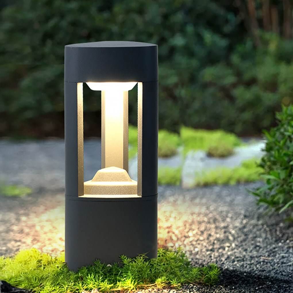 heart design triple side emitting solar led garden bollard lights weatherproof