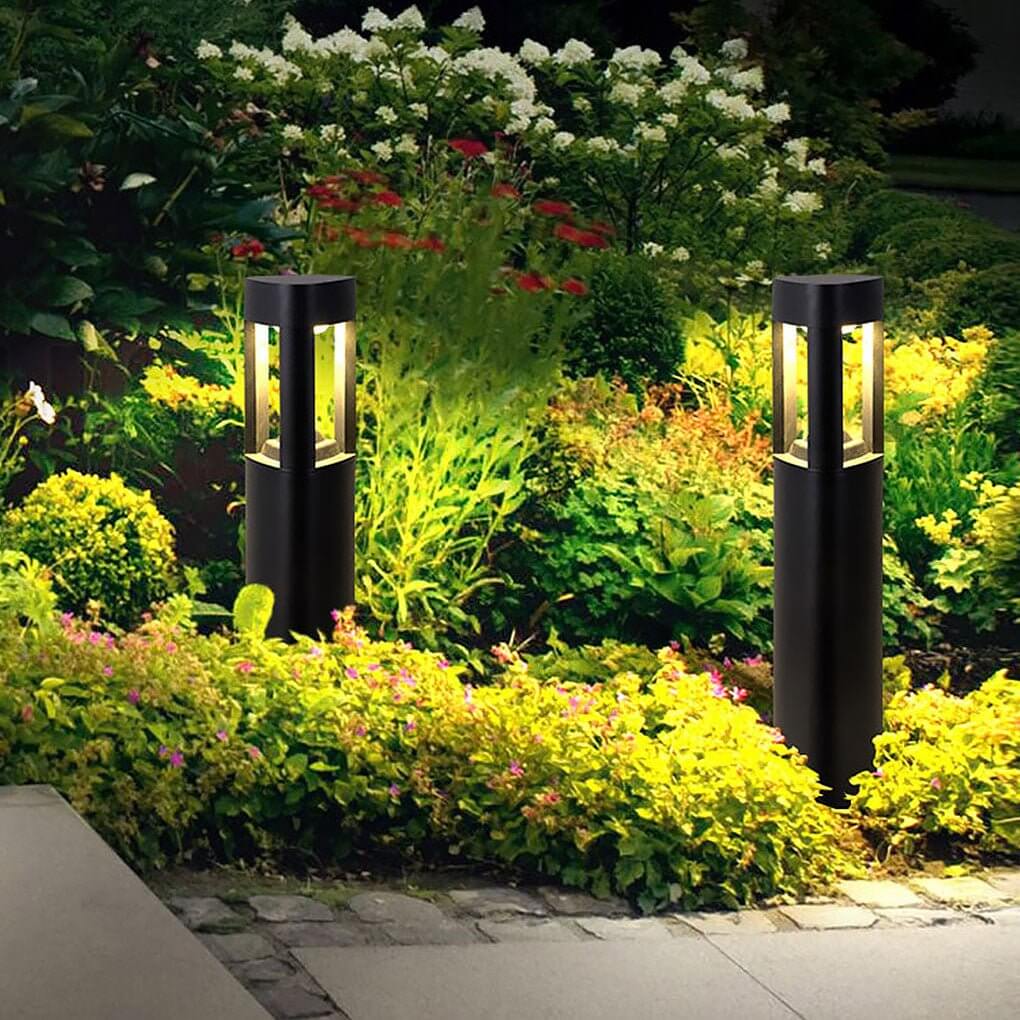 heart design triple side emitting solar led garden bollard lights weatherproof
