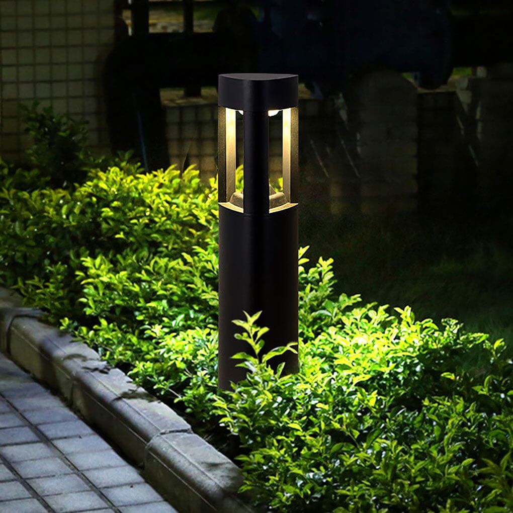 heart design triple side emitting solar led garden bollard lights weatherproof