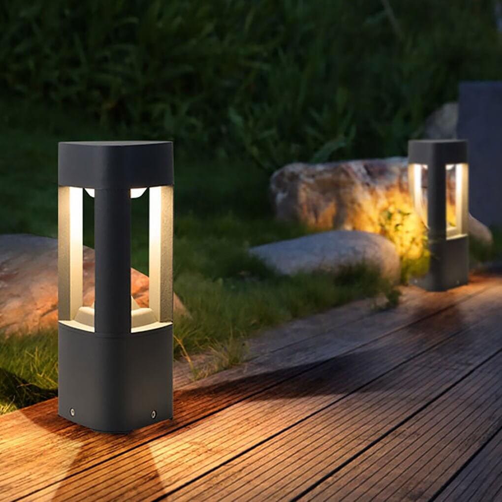 heart design triple side emitting solar led garden bollard lights weatherproof