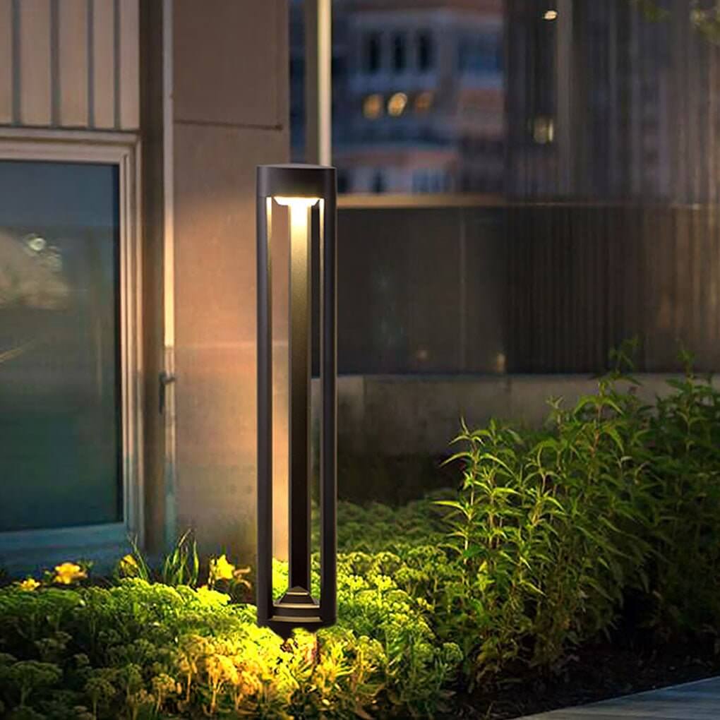heart design triple side emitting solar led garden bollard lights weatherproof