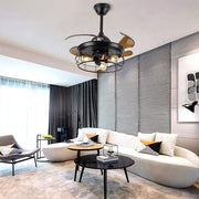 Retractable Ceiling Fan with Light - 3-Blade Farmhouse Design Luxe