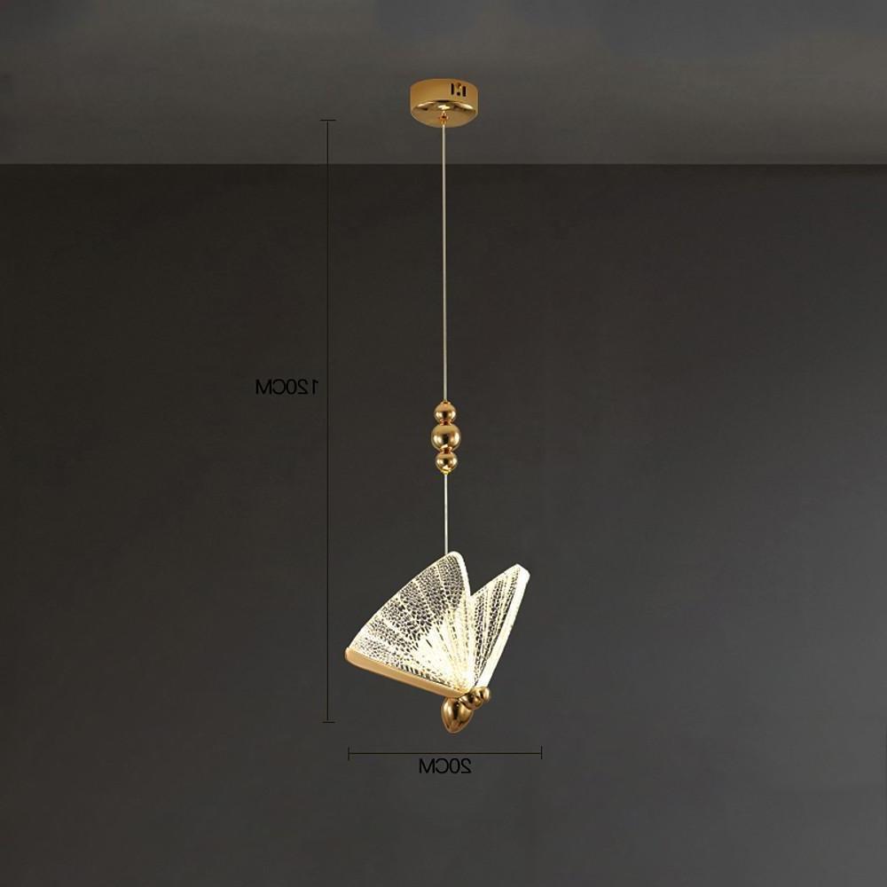 Coastal Butterfly-Shaped Mini Pendant — Metal and Acrylic, LED, 1- to 8-Light, 3000K / 6000K, 47" Adjustable Cord
