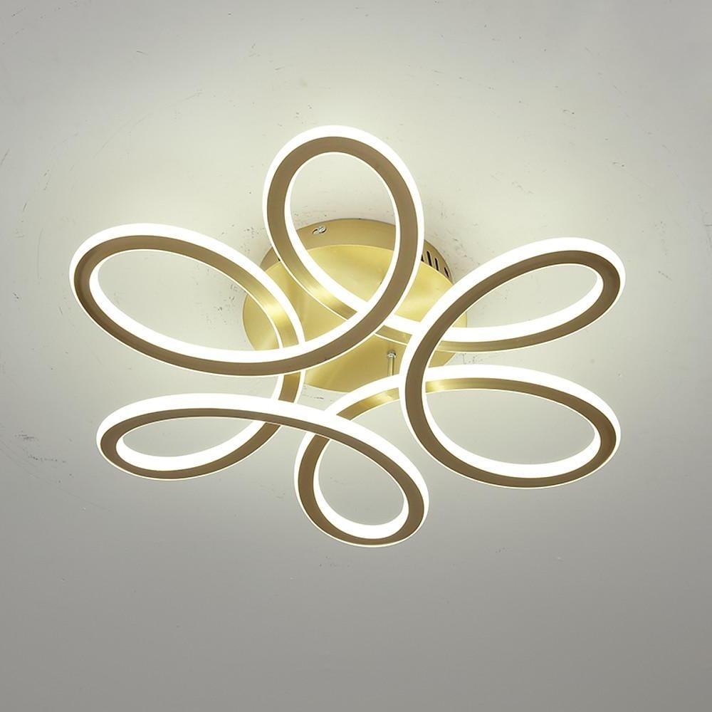 Swirl Flower Flush-Mount Ceiling Light — Aluminum, LED Dimmable, 3-Step Dimming, Remote Control, 22"