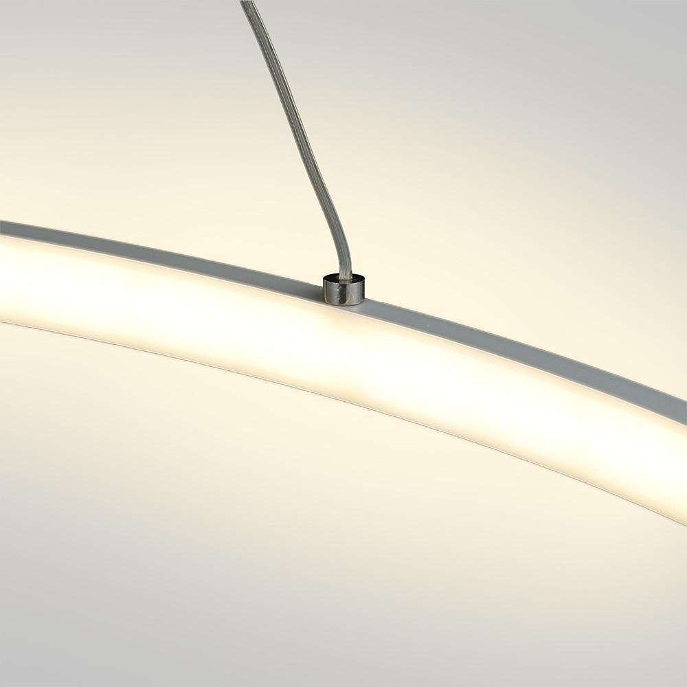 Round Geometric Single-Ring Pendant Chandelier — Black Metal & Acrylic, 30W LED, Dimmable 3000K–6000K, Remote, 31"
