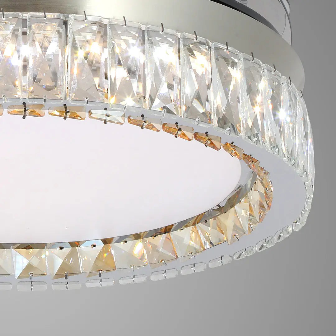 Luxury Nickel Crystal Ceiling Fan with Remote-Controlled Light Luxe