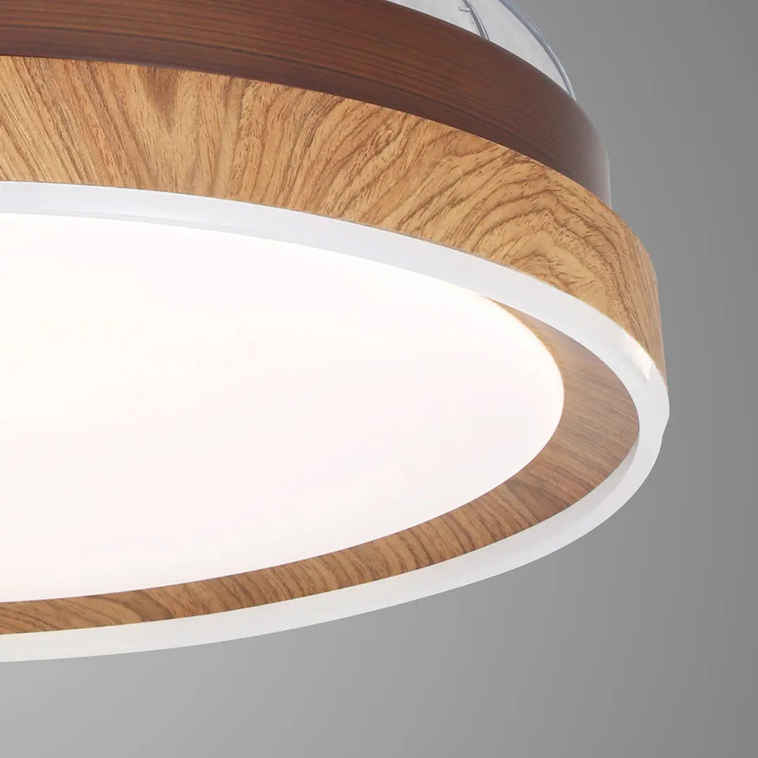 Silent Ceiling Fan with 4 Lights and Walnut Wood Grain Iron Body Luxe