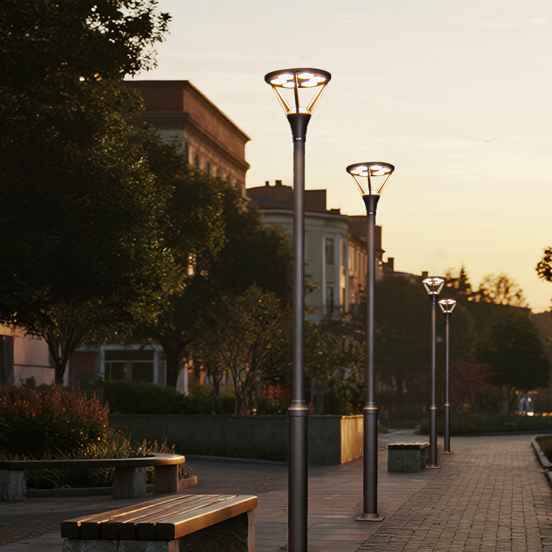 Modern Minimalist LED Outdoor Lamp Post — Die-Cast Aluminum, 48W OSRAM, 3000K, IP65, 10-Foot
