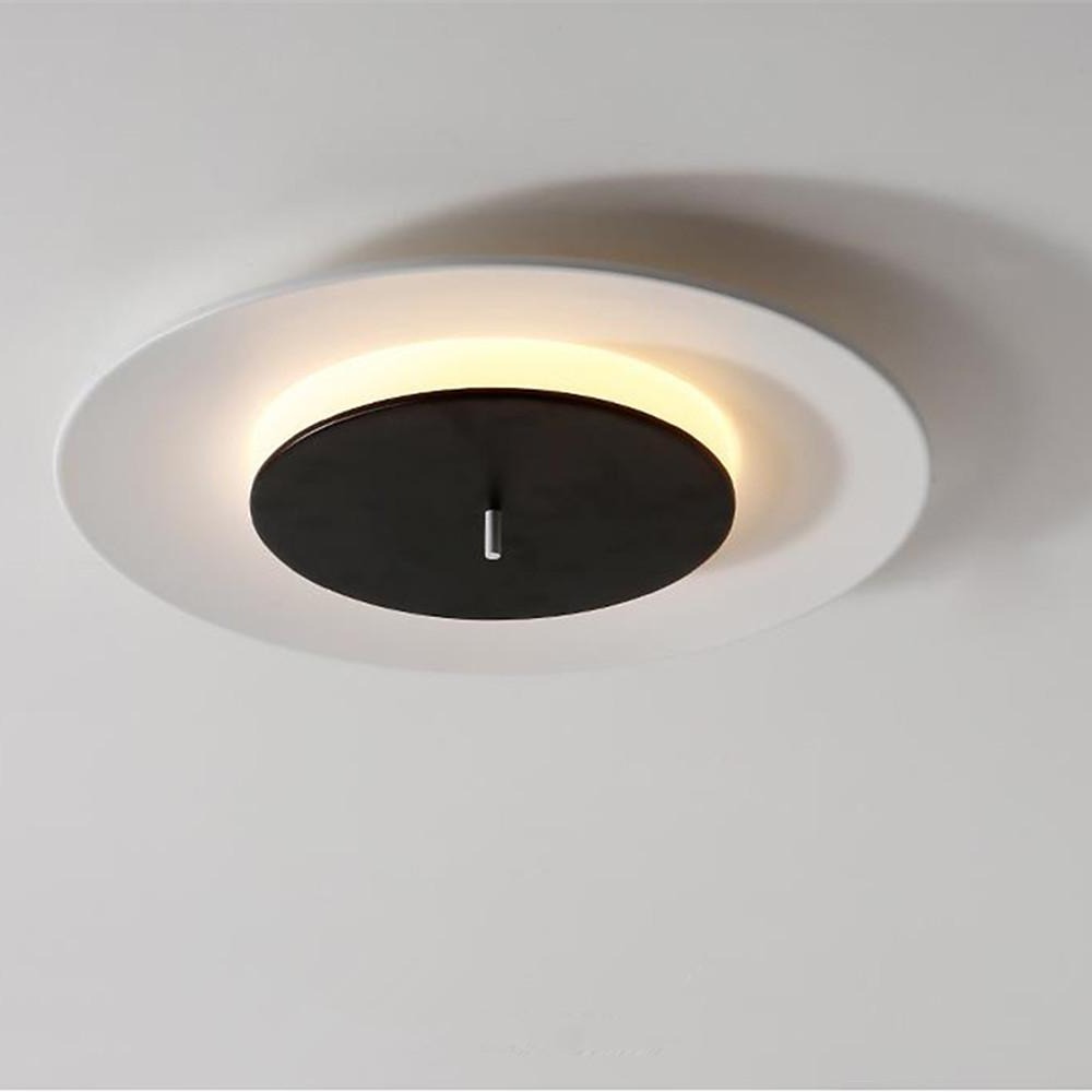 2-Circle LED Flush-Mount Ceiling Light — Aluminum, 12W, 3000K–5000K, 18" Diameter