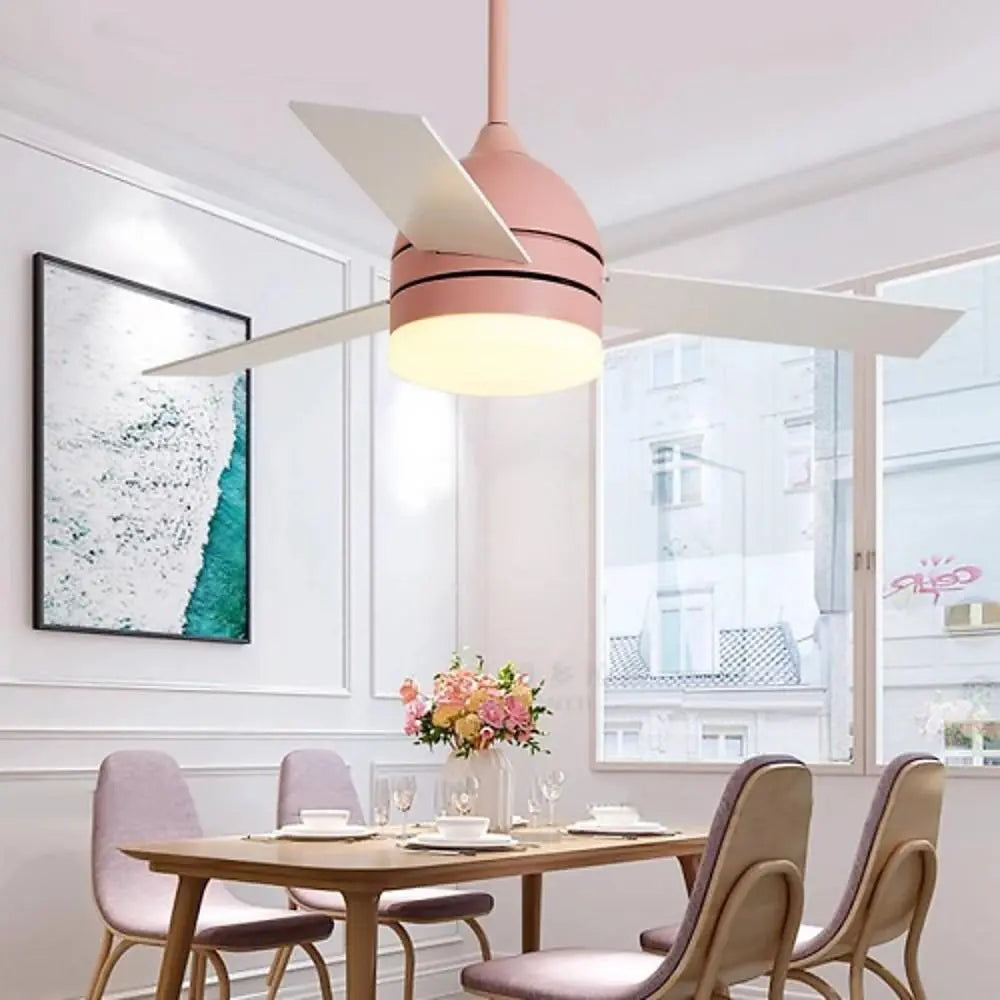Nordic Ceiling Fans with Lights - Electroplated Metal and Acrylic LED Design Luxe