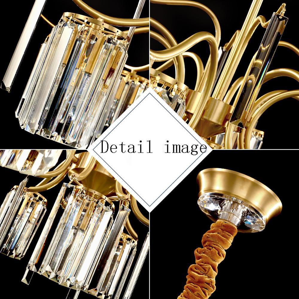 Modern Classical Crystal Chandelier — Copper and Gold, Glass and Crystal Accents, LED, 4- to 11-Light, 22"–39" Diameter