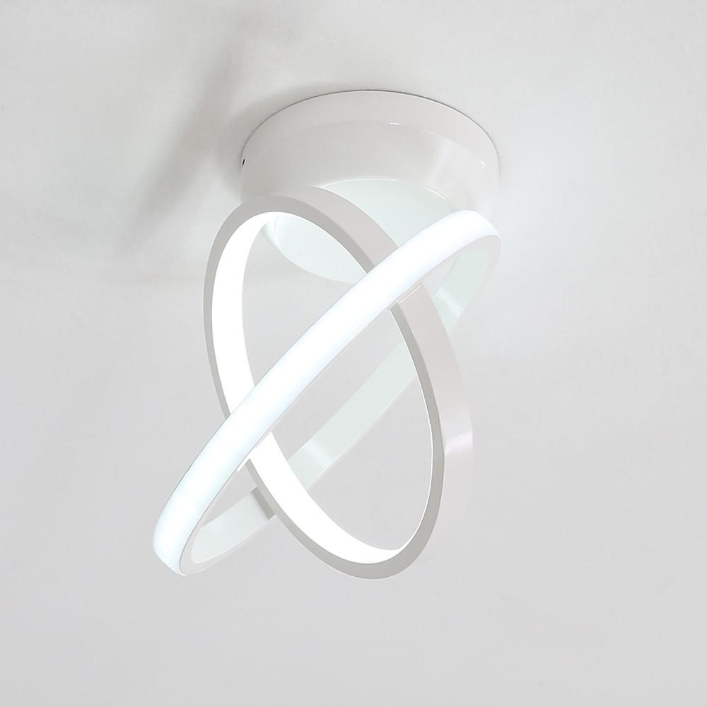 Interlaced Circles LED Flush-Mount Ceiling Light — Black Metal, 2-Light, 7.5W, 10" Diameter