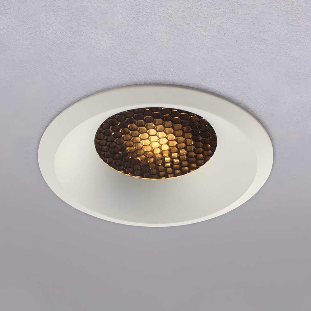 Honeycomb Lens LED Recessed Downlight — Aluminum, Matte White, 7W/9W, 24° Beam, 3000K/4000K