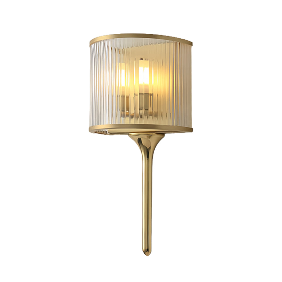 Modern Minimalist Brass and Glass Wall Sconce — 2-Light, G9, 7W, IP20, 3000K Warm