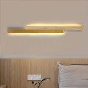 Minimalist Linear LED Wall Sconce — Gold Iron, White Acrylic, 3 Sizes, Dimmable