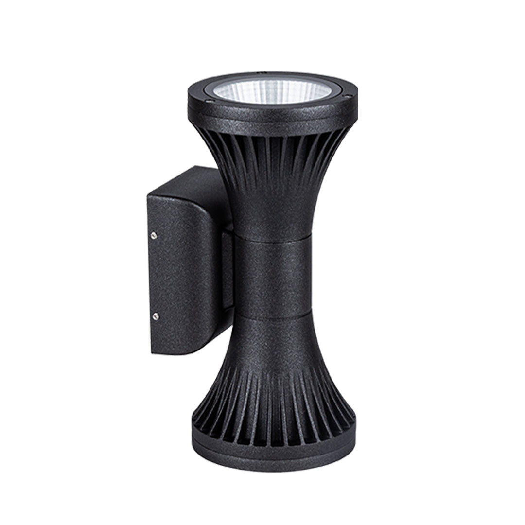 Minimalist Up/Down Outdoor Wall Sconce — Die-Cast Aluminum, Black, 6W/8W LED, IP65, Single or Double-Head