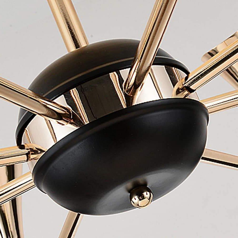 8-Light Candle-Style Chandelier — Electroplated Metal, E26/E27/G9, 40" Diameter, Black or White