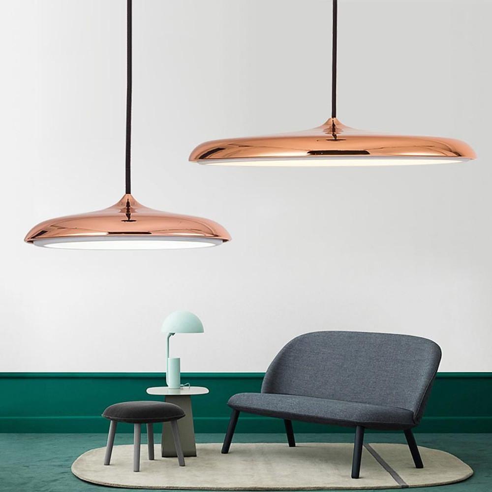 16" Adjustable Metal LED Pendant Light — Modern, 1-Light, 24W, Black or Gold