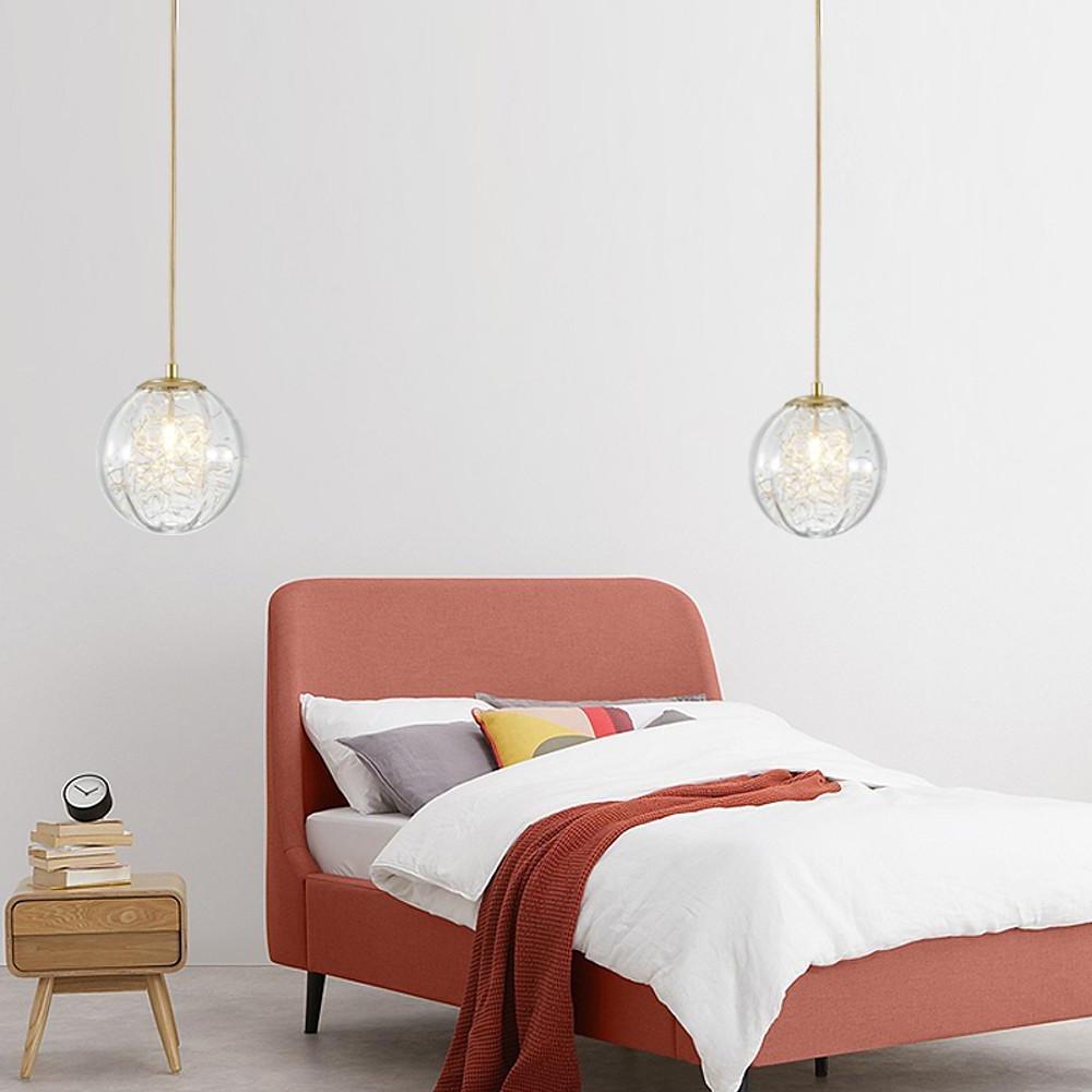 Glass Globe Multi-Light Pendant — Clear Glass, 6" Diameter, Adjustable 39" Cord