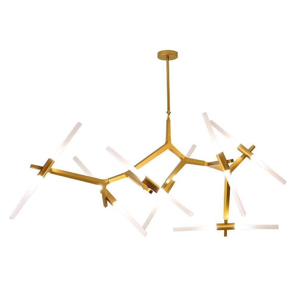 Sputnik Chandelier — Aluminum, 14-Light LED, 67" Wide, 3000K / 6500K