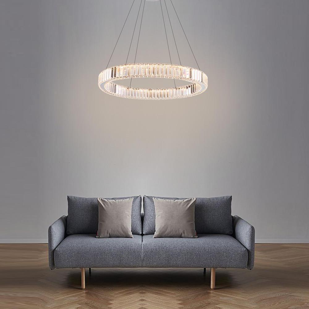 Gold Finish Luxury 1-Light Ring-Shaped Wagon Wheel Chandelier