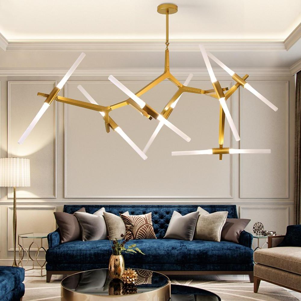 Sputnik Chandelier — Aluminum, 14-Light LED, 67" Wide, 3000K / 6500K