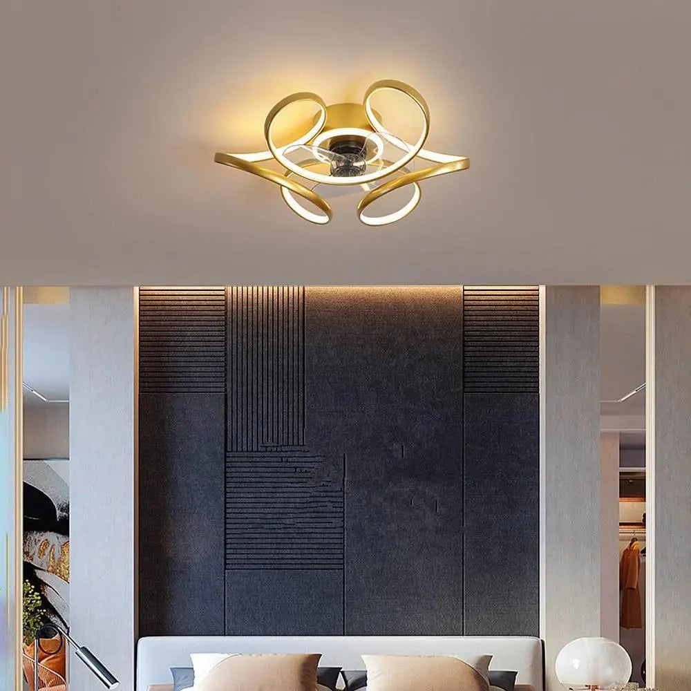 Modern Ceiling Fan with Light and 3 Blades Cluster Design Luxe