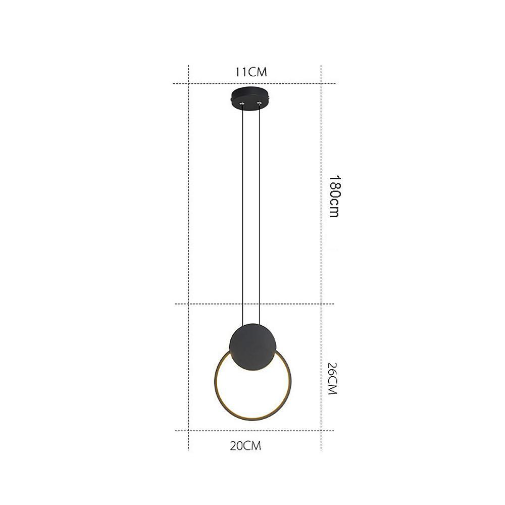 Modern Geometric Mini Pendant Light — Black Metal, LED E26/E27, 39" Adjustable Cord