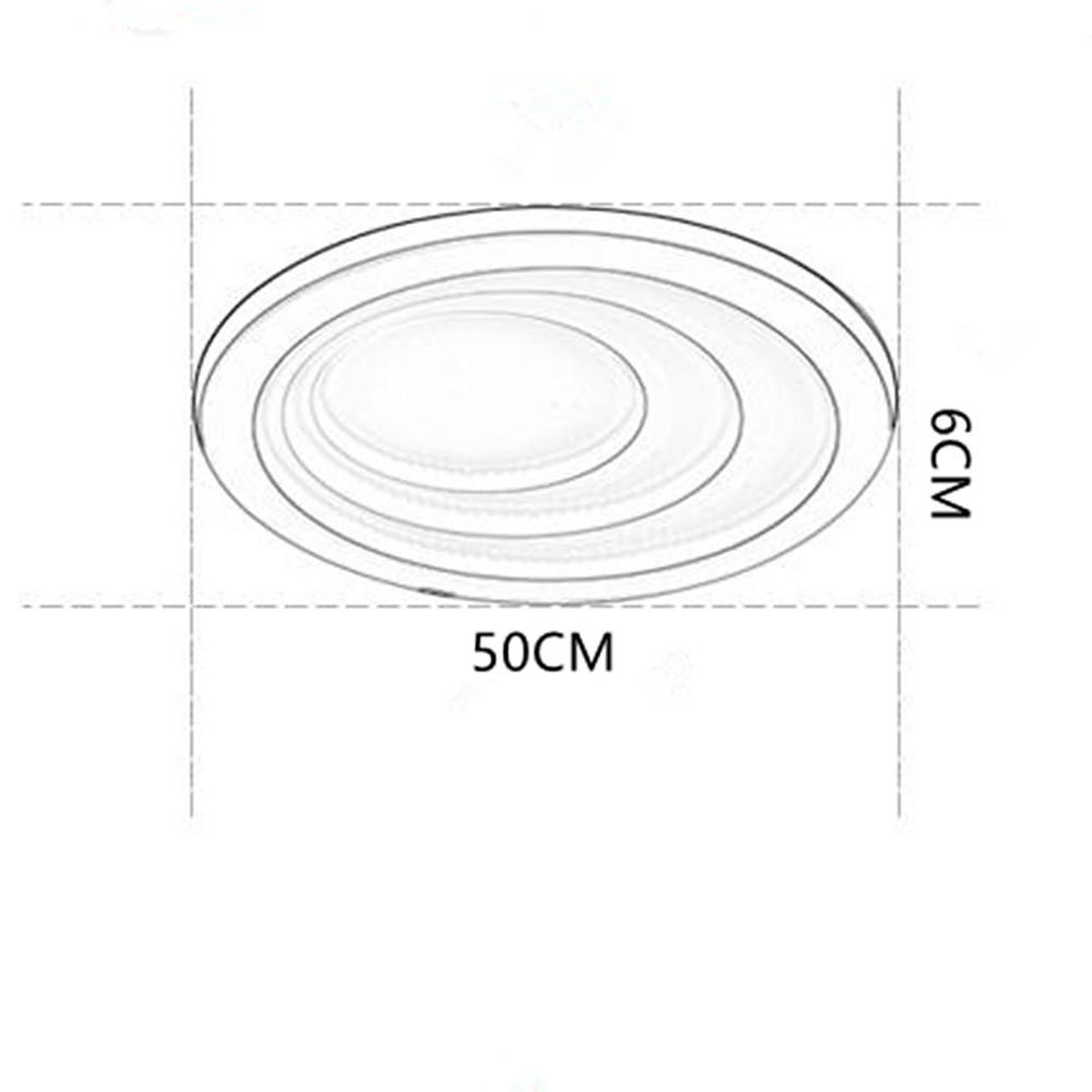 4-Ring Geometric Flush-Mount LED Ceiling Light — Metal and Acrylic, 15.7" / 19.7" / 23.6", 3000K or 6000K