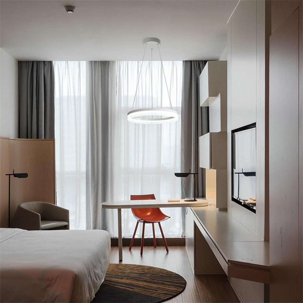 Thick Circle Acrylic Ring Chandelier — Modern LED, 36W Dimmable, 3000K–6000K, 24" Diameter, Remote Control
