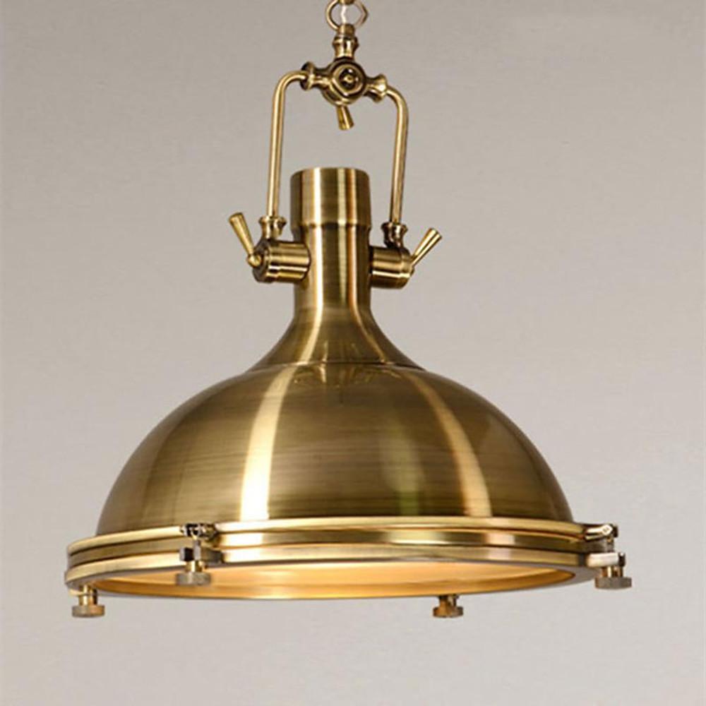 Industrial Vintage Lantern Pendant Chandelier — Metal, E26/E27 LED, 16" Dia., Adjustable 39" Chain, 3000K