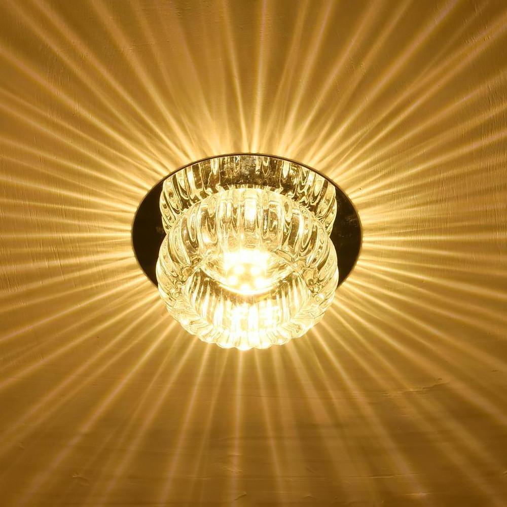 Geometric Crystal Flush-Mount Chandelier — Metal, LED, 7W, RGB + 3000K/6000K