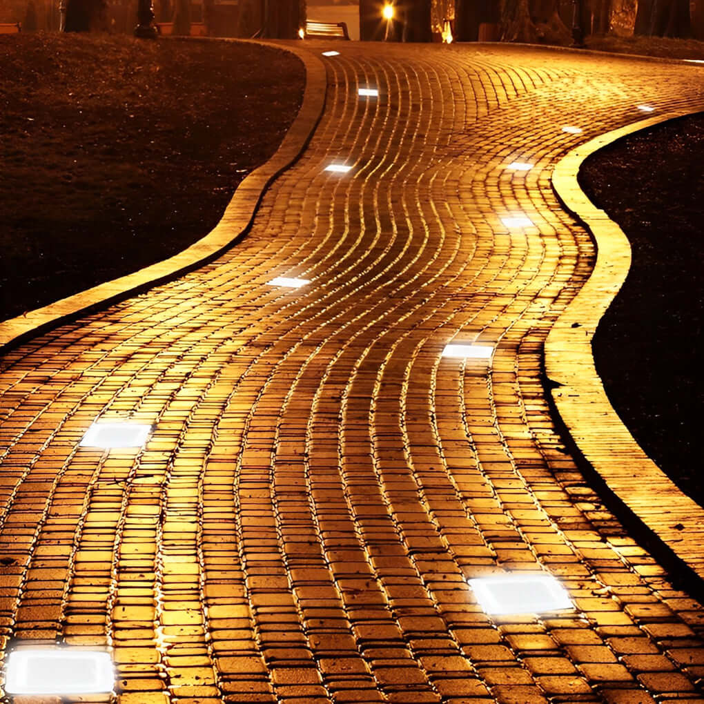 Ice Cube Solar Step Light — Crystal Glass ABS, LED, IP65 Weatherproof, 4-Color