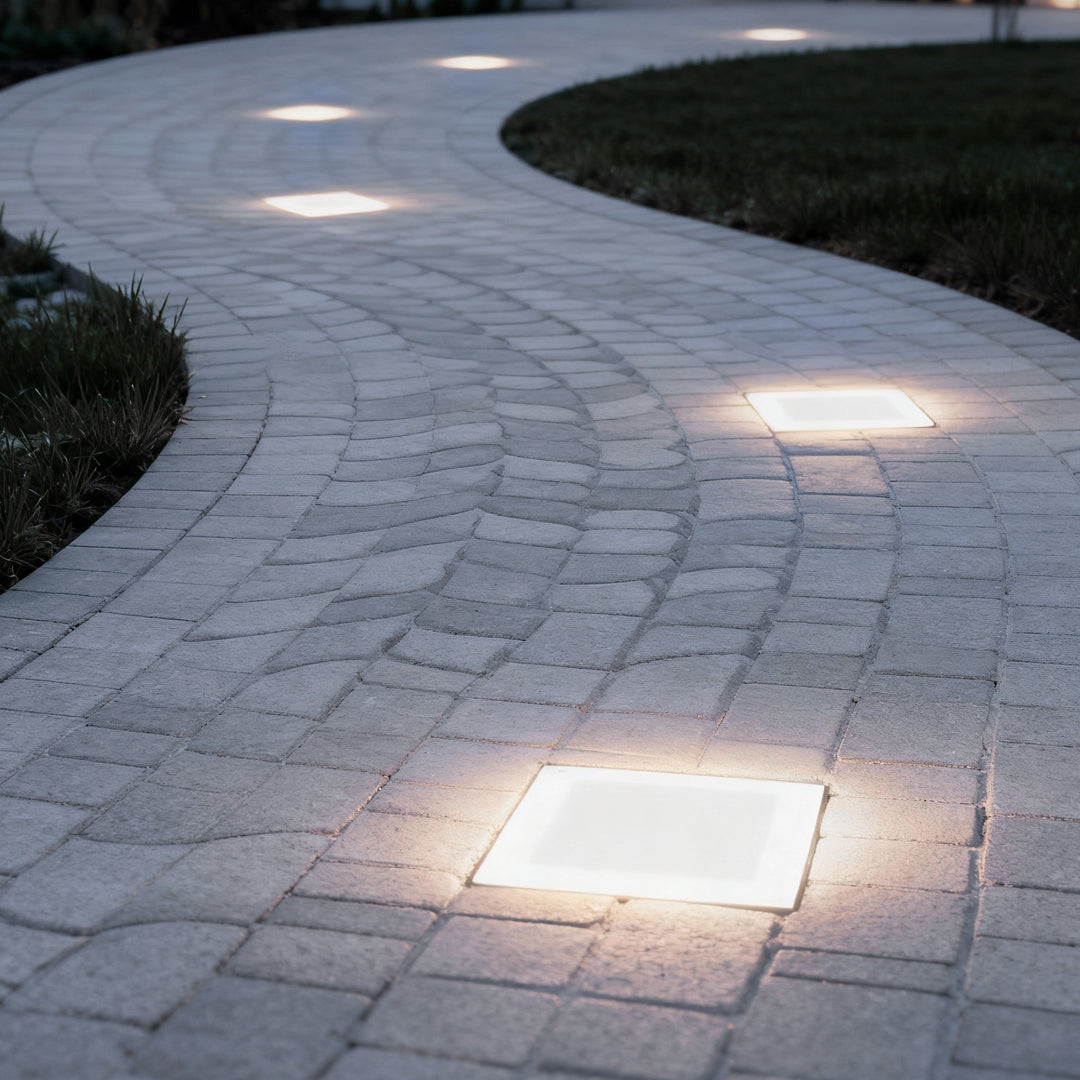 Ice Cube Solar Step Light — Crystal Glass ABS, LED, IP65 Weatherproof, 4-Color
