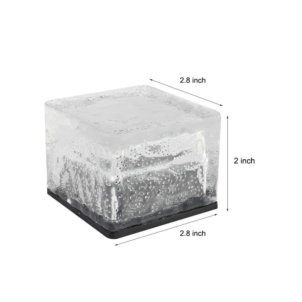 Ice Cube Solar Step Light — Crystal Glass ABS, LED, IP65 Weatherproof, 4-Color