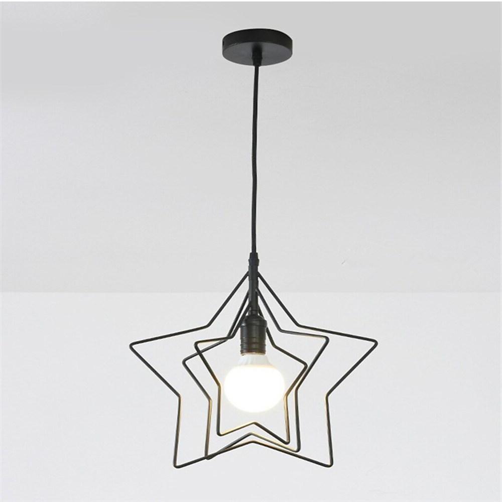 Multi-Star Geometric Pendant Light — Metal, Black or Gold, 1- or 3-Light, 3000–6000K