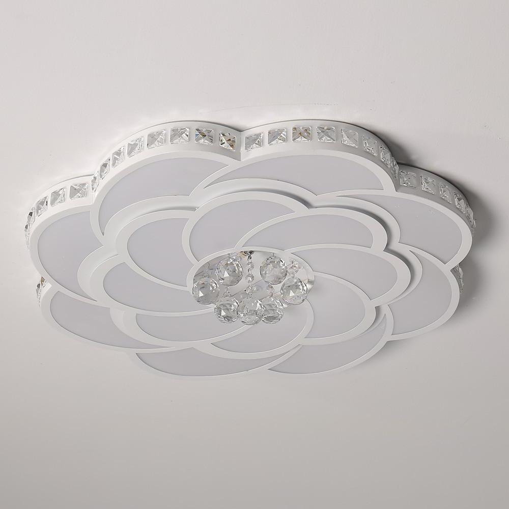 Flower Swirl Flush-Mount Ceiling Light — Metal & Acrylic, 27", LED, Dimmable with Remote, 3000K / 6000K