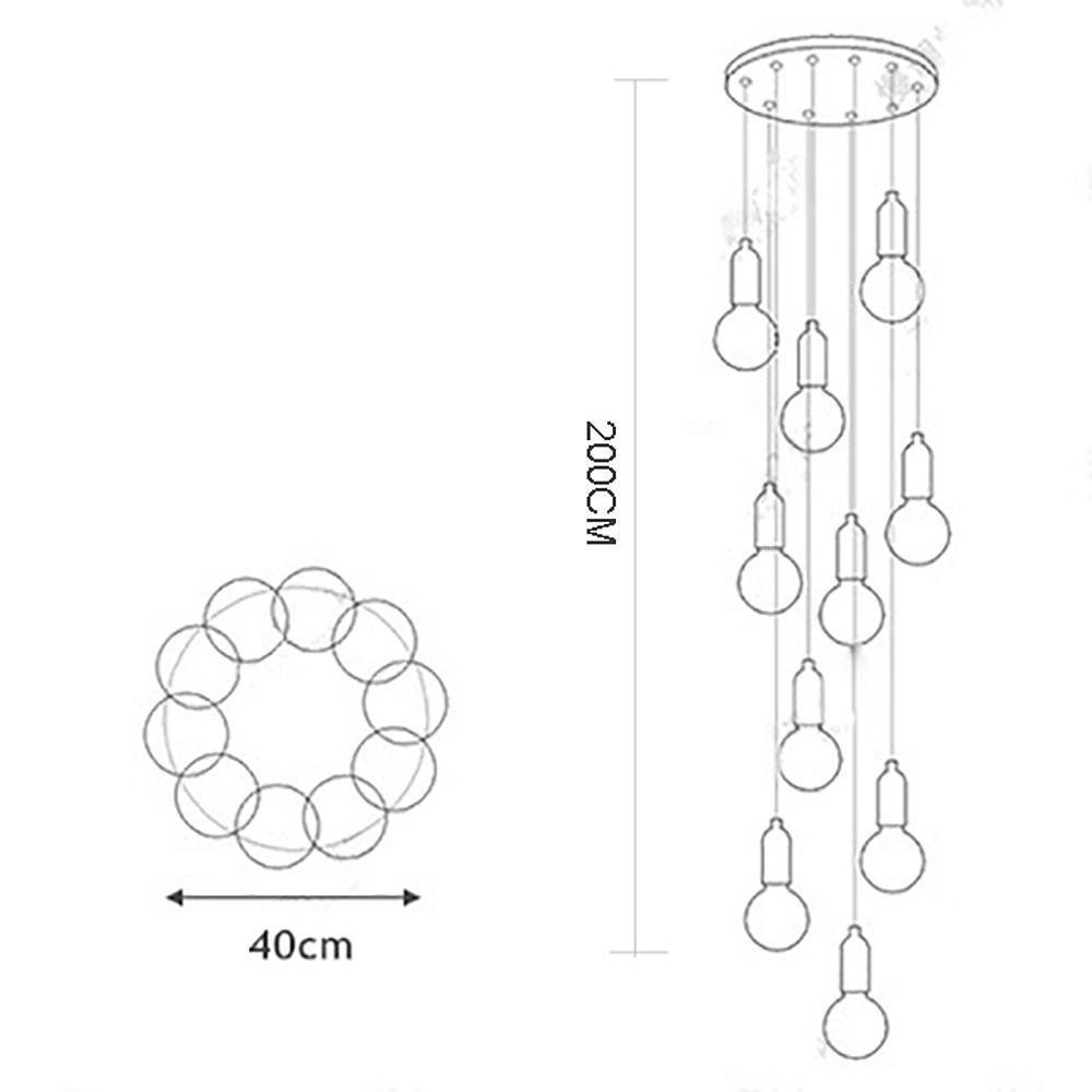 Acrylic Bubble Globe Multi-Light Pendant — Gold Finish, G9 LED, 59" Adjustable Cord, 1- to 18-Light Configurations
