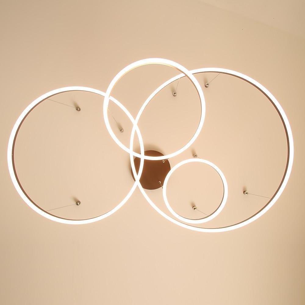 Large Circle Chandelier for High Ceilings — Aluminum & Acrylic, 31" Dimmable LED, 3000K–6000K, 59" Adjustable Chain