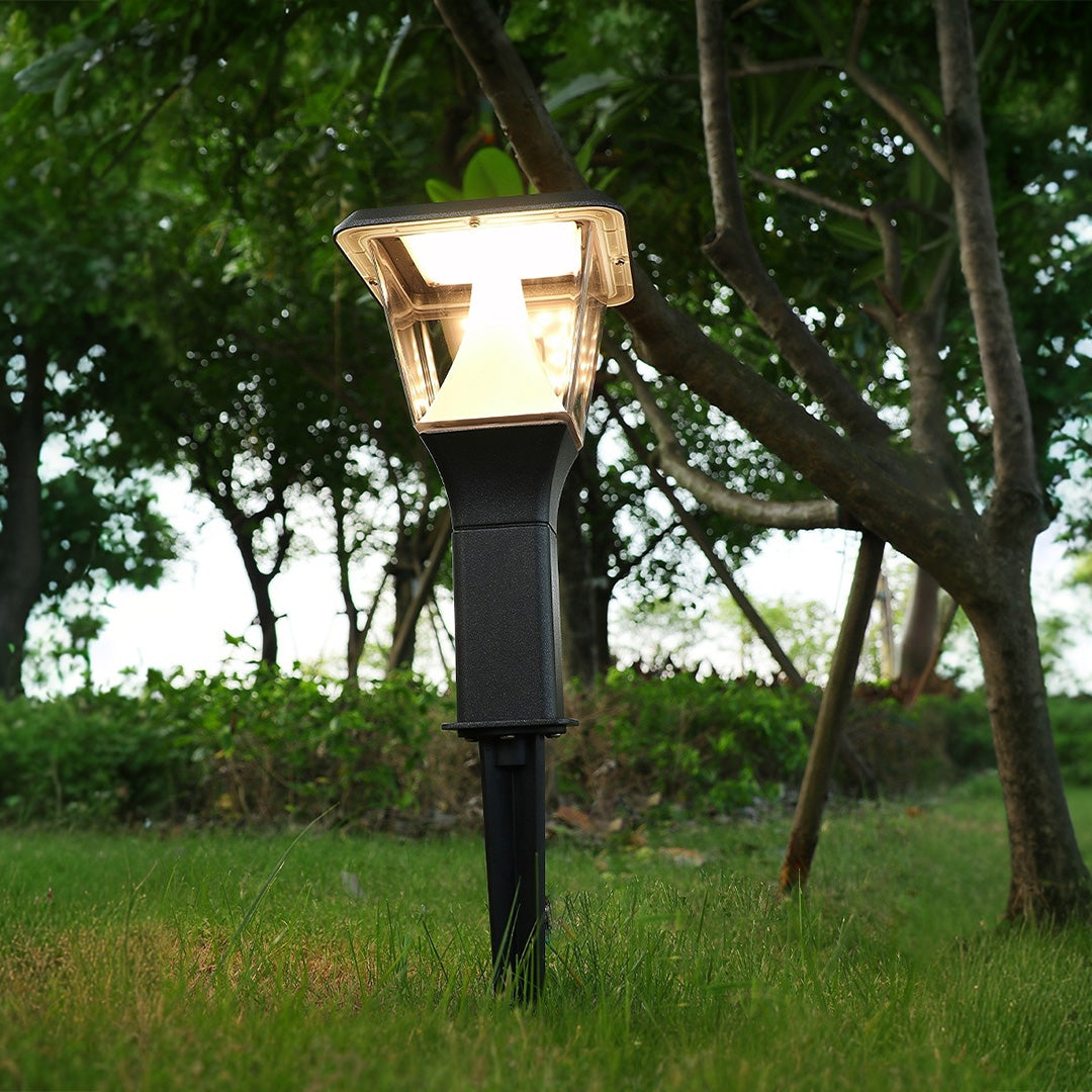 Modern Minimalist LED Garden Stake Path Light — Die-Cast Aluminum, Matte Black, 8W, 3000K, IP65 Weatherproof