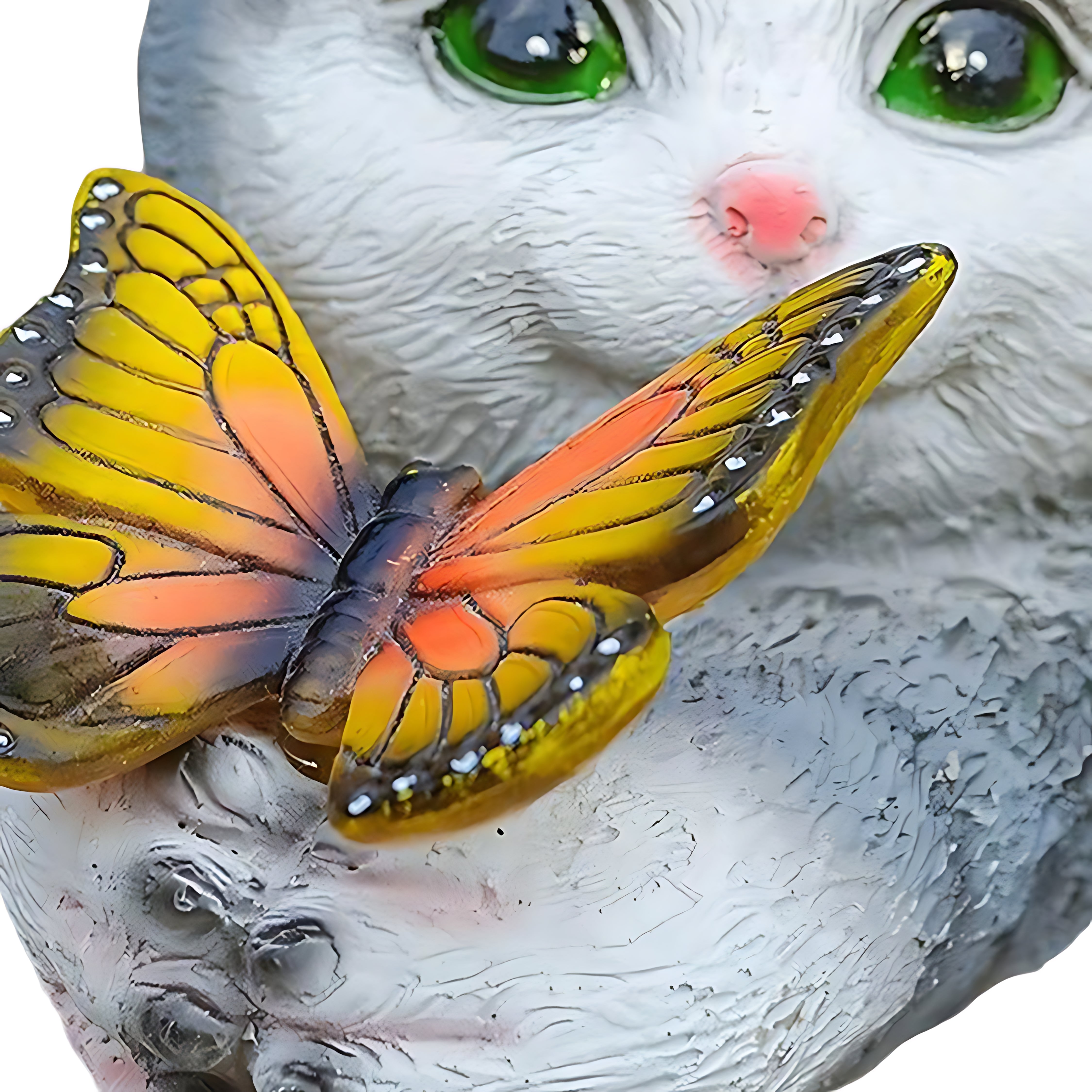 Cat Solar Garden Light — Hand-Painted Resin, LED Warm White, IP44, Dusk-to-Dawn