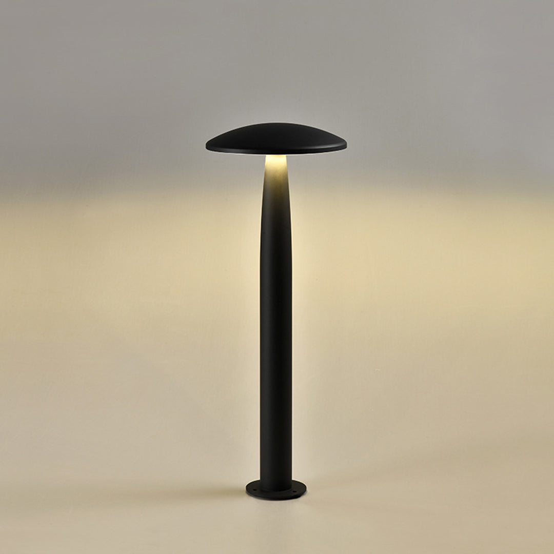 Mushroom Outdoor Bollard Light — Sand-Black Aluminum, LED, 10W/20W/30W, IP65, 3000K