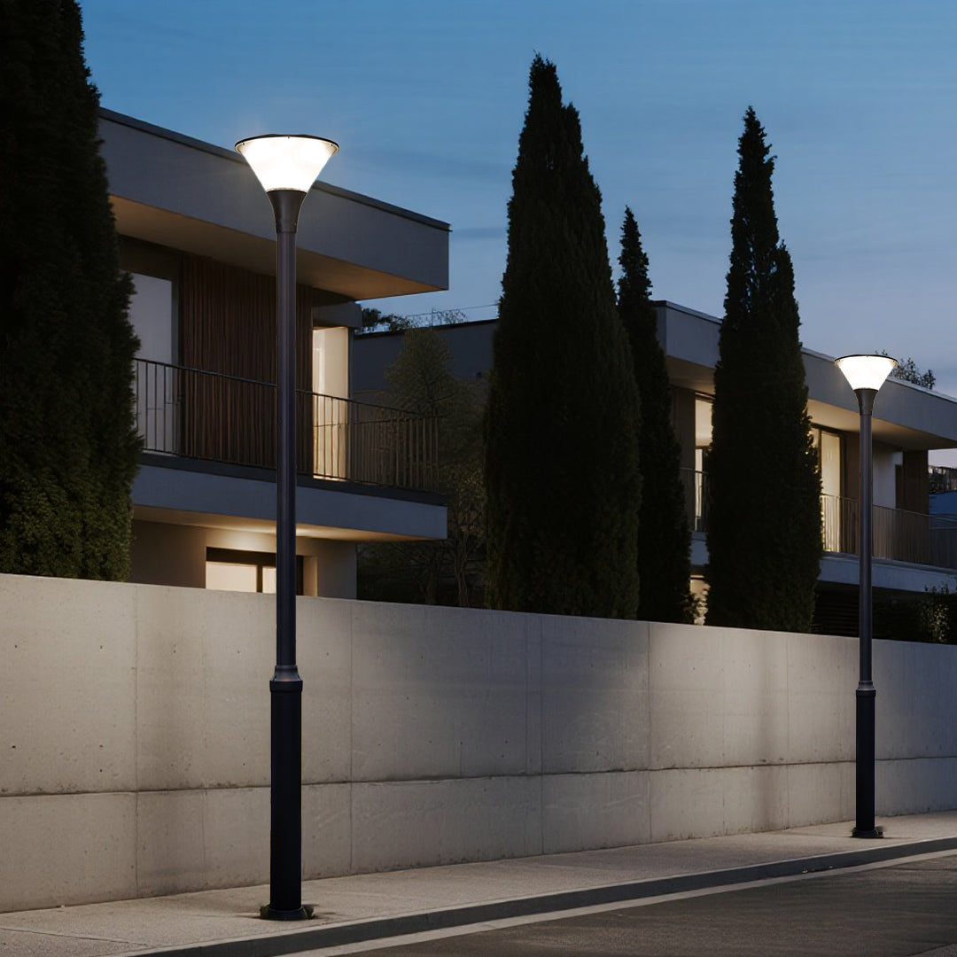 Minimalist LED Yard Post Light — Die-Cast Aluminum, 36W / 48W, IP65, 2.9m, Matte Black