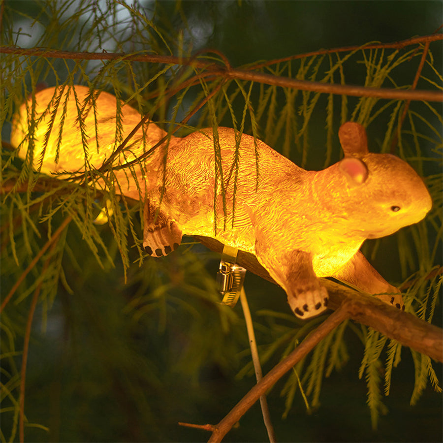 Squirrel Solar Garden Light — Resin, LED 5W, IP54 Weatherproof, Warm White, Dusk-to-Dawn