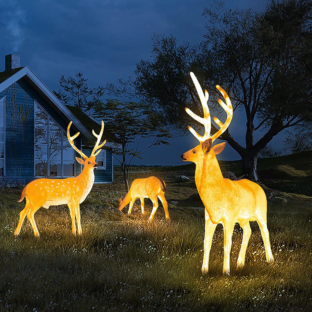 Sika Deer Novelty Outdoor Landscape Light — Resin, LED, 3000K Warm White, IP54, DC12V, 38" H
