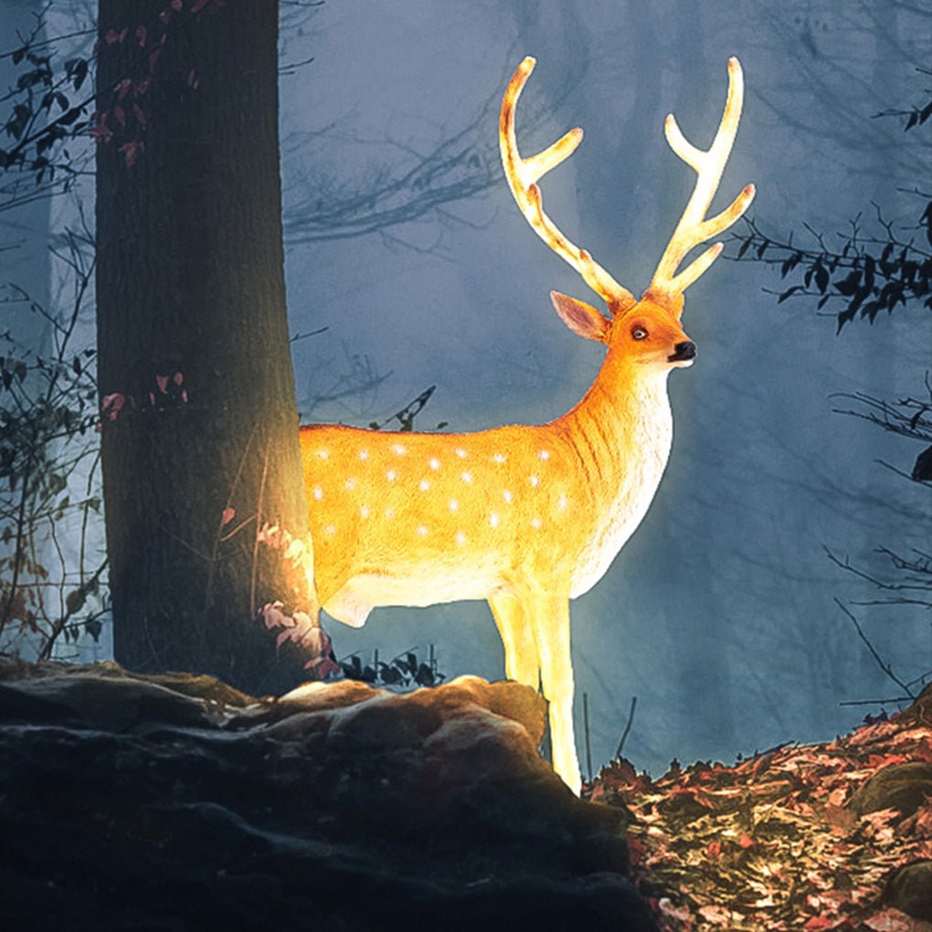 Sika Deer Novelty Outdoor Landscape Light — Resin, LED, 3000K Warm White, IP54, DC12V, 38" H