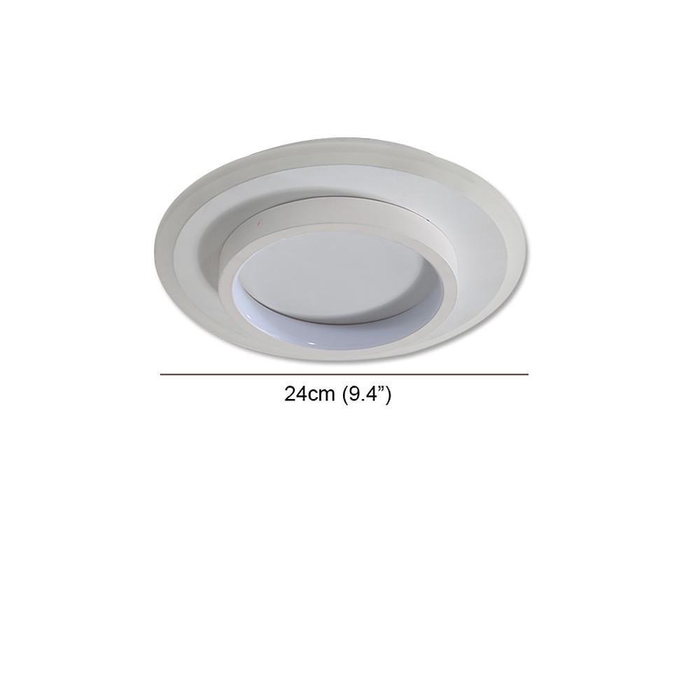 Three-Circle Layered Ring Flush-Mount Ceiling Light — Metal and Acrylic, LED, 20W, 3000K / 6500K