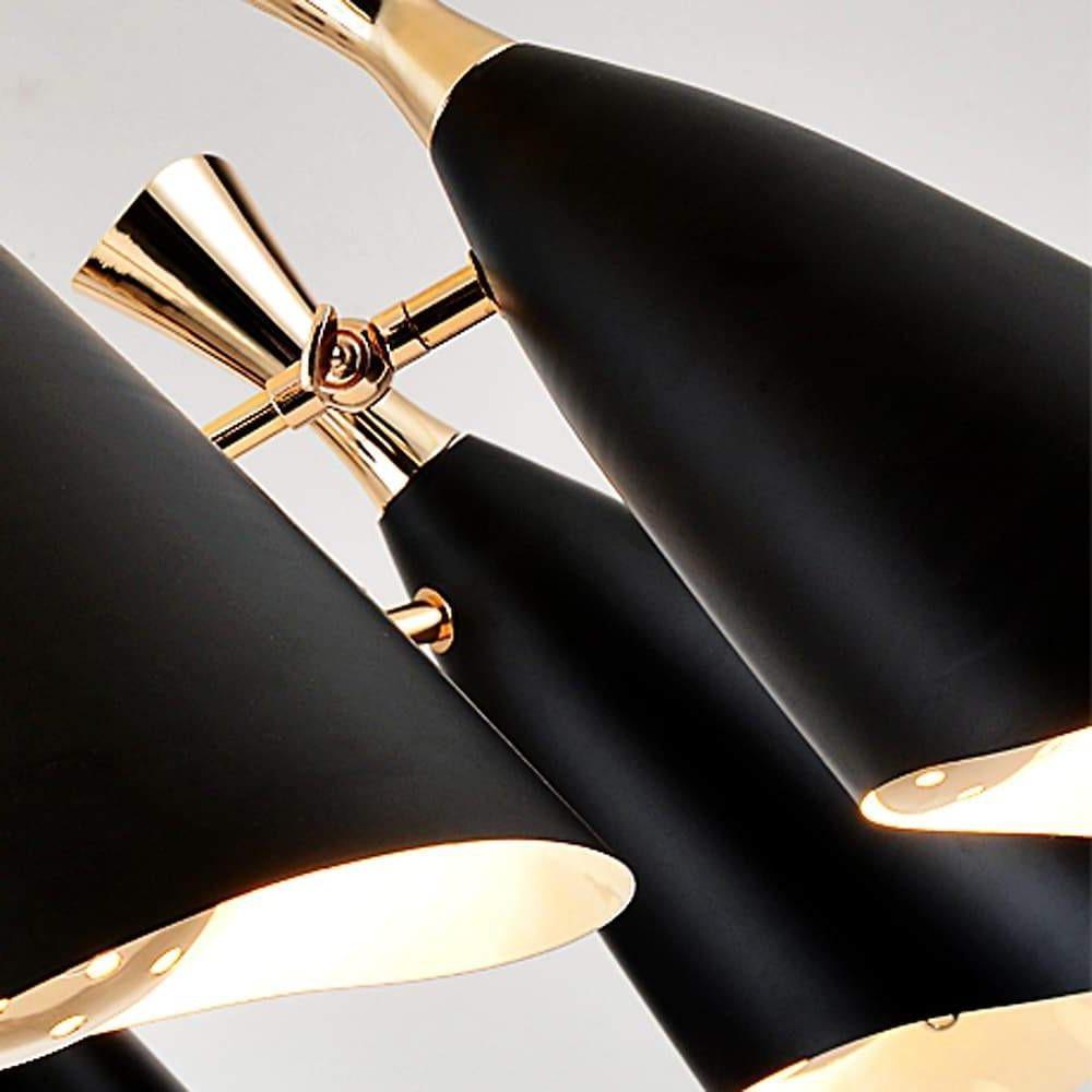 8-Light Candle-Style Chandelier — Electroplated Metal, E26/E27/G9, 40" Diameter, Black or White