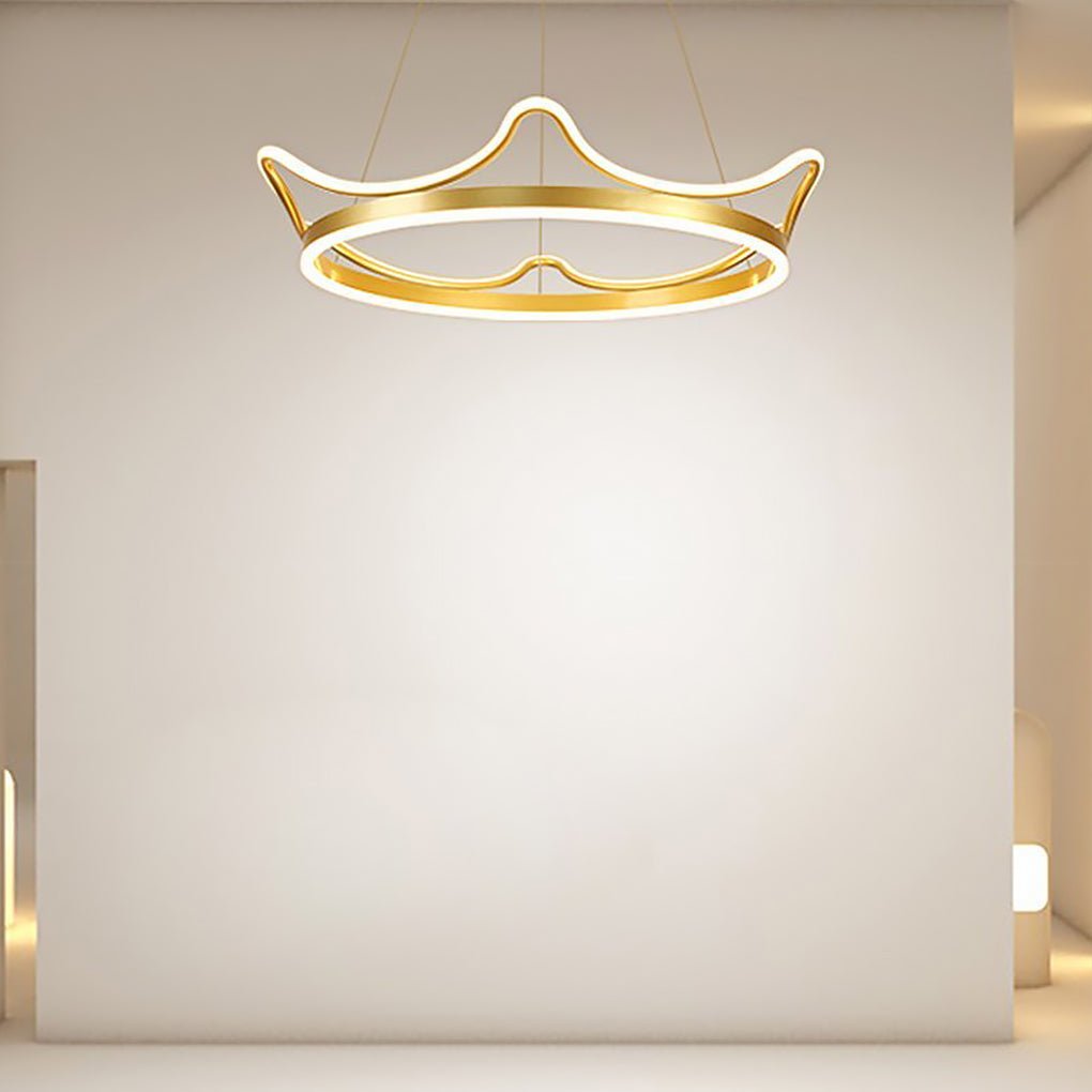 Imperial Crown Chandelier — Aluminum & Iron, LED, 22" Diameter, 3000K–6000K Dimmable, Remote Control